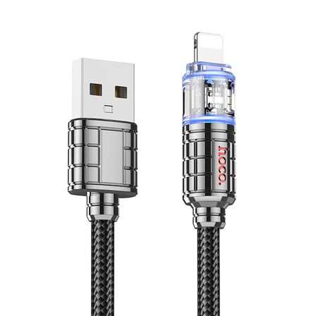 HOCO U122 Kristal Uç 2.4A USB to iPhone Lightning Hızlı Data ve Şarj Kablosu-1852