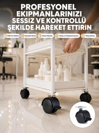 Zemin Korumalı Kilitli Ayak Tekerlek Seti 6 cm