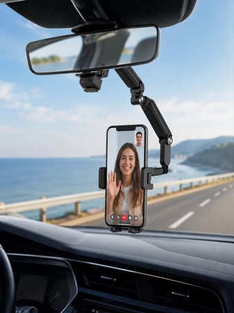 Araç Dikiz Aynası Telefon Tutucu Ayarlanabilir Katlanabilir Navigasyon Telefon Standı