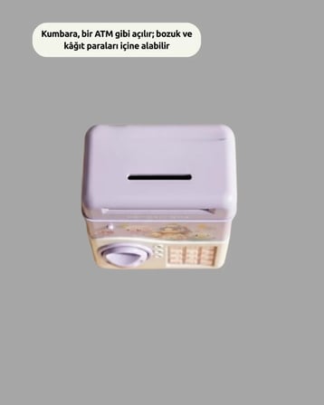 Çocuklar İçin Elektronik Şifreli Para Biriktirme Kumbarası Mor