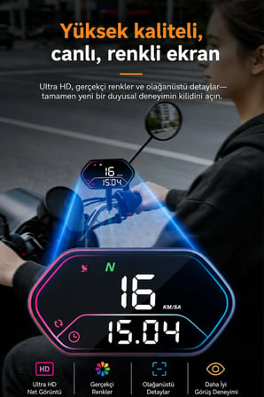 Ally HUD G25 OBD2 + GPS Head Up Display HUD Dijital Hız Göstergesi - Motosiklet ile Uyumlu-1852