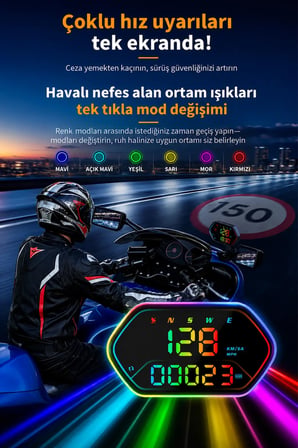 Ally HUD G25 OBD2 + GPS Head Up Display HUD Dijital Hız Göstergesi - Motosiklet ile Uyumlu-1852