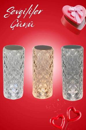 Sevgililer Günü İçin Hediye Kristal Lamba Sevgiliye Hediye USB Şarjlı Gece Lambası (Kopya)