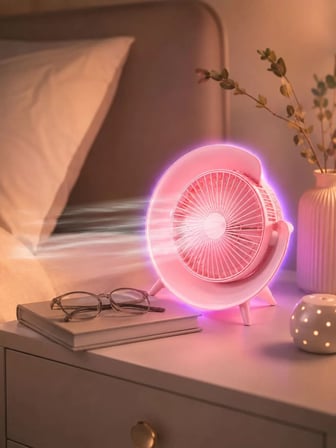 3 Hız Ayarlı USB Şarjlı RGB Masa Fanı