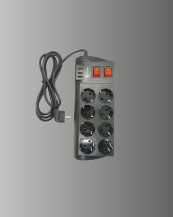 2 Metre Güçlü Çoklu Priz 8 Soket Yeni Nesil