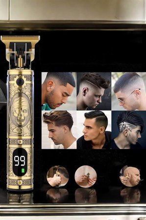 Tıraş Makinesi Şarjlı Profesyonel Saç Kesme Makinesi Gold Çizik Tıraş