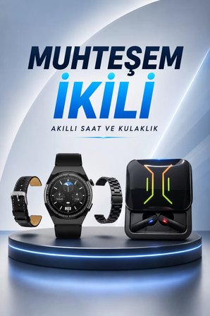 Dijital Göstergeli Bluetooth Kulaklık ve Bildirim Görebilen Akıllı Saat Alarm ve Titreşim