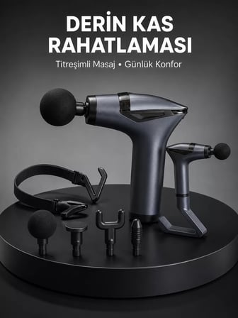 Taşınabilir 3in1 Masaj Aleti Şarjlı Titreşimli Esneme Bantlı Yeni Nesil