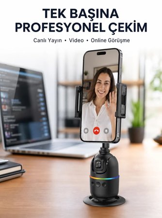 Canlı Yayın ve Video Çekimleri İçin Otomatik Yüz Takipli Masaüstü Gimbal Yeni Nesil