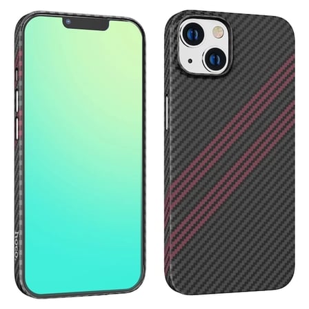 Hoco iPhone 14 Plus 6.7 Kılıf Kevlar Texture Darbe Emici Telefon Kılıfı-1852