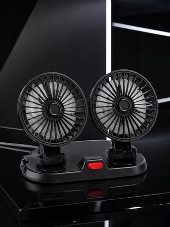 Çift Başlıklı Araç İçi USB Vantilatör Soğutucu Fan
