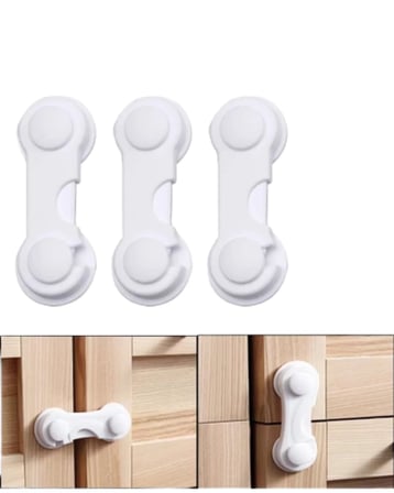 4 Adet Bebek Güvenlik Dolap Kilidi Çift Taraflı Bantlı Kolay Montajlı Emniyet Seti Yeni Nesil