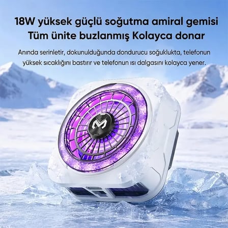 MEMO CX21 18W Manyetik Telefon Soğutucu RGB Işıklı Yarı İletken Buz Soğutmalı Mobil Oyun Fanı-1852