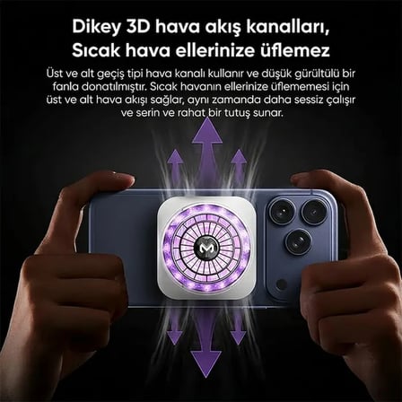 MEMO CX21 18W Manyetik Telefon Soğutucu RGB Işıklı Yarı İletken Buz Soğutmalı Mobil Oyun Fanı-1852