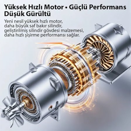 EZERE AirForce Pump Taşınabilir Araba yüksek güçlü elektrikli kablosuz lastik hava pompası-1852