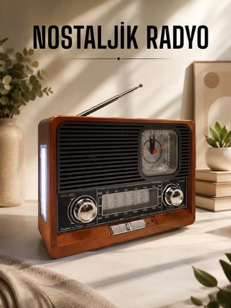 Nostaljik Radyo USBAUX Ve SD Kart Girişli Bluetooth Bağlantılı