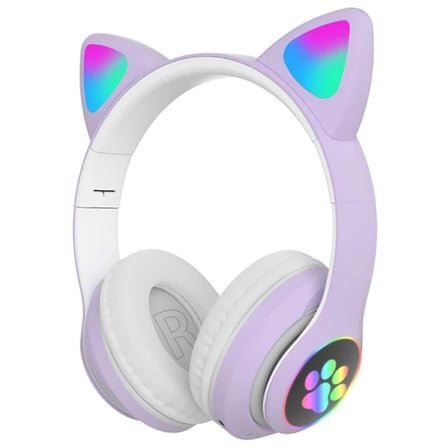 ALLY 23M Kedi Kulak Kulaküstü Bluetooth 5.0 Kablosuz Kulaklık Led Işıklı-1852