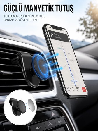 Kalorifer Izgaralı Manyetik Telefon Tutucu – Sarsıntı Geçirmez Yeni Nesil