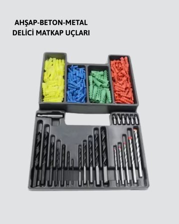 Matkap Ucu Seti 24 Parça Organizer Kutulu Ahşap Metal Beton Uyumlu Yeni Nesil