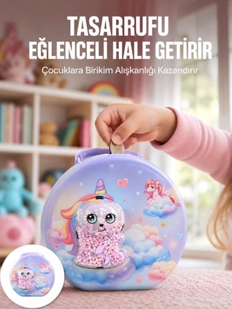 Eğitici Şifreli Çocuk Para Kasası Dayanıklı Metal
