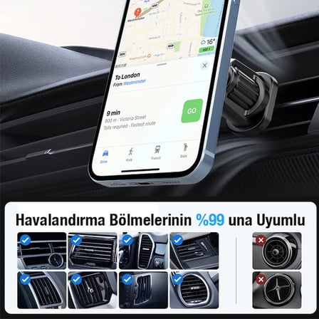 ALLY ML-216 MagSafe Araç İçi Havalandırma Telefon Tutucu-1852