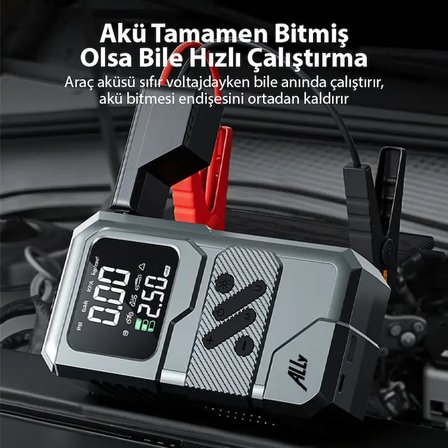 Ally ST-9654 Taşınabilir Göstergeli Araç Lastik Şişirme Ve Starter Akü Takviye Seti-1852