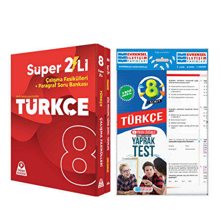 Örnek Akademi 8.Sınıf Türkçe İkili Seti ve Evrensel Yaprak Test Seti 2 Kitap