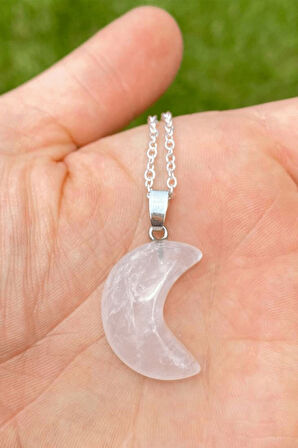Sertifikalı Ay Model Kristal Kuvars Taşı Kolye
