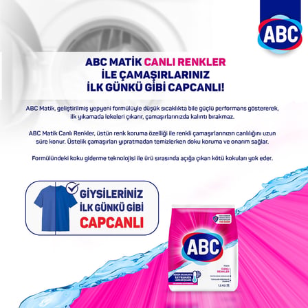 ABC DETERJAN Matik Canlı Renkler 1,5 Kg