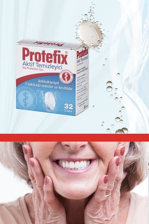 Protefix Diş Protezleri İçin Temizleyici Tablet, 32 Tablet, 2 Adet