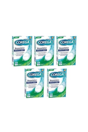 Corega Diş Protezi Beyazlatıcı Temizleyici 30 Tablet x 5 Kutu