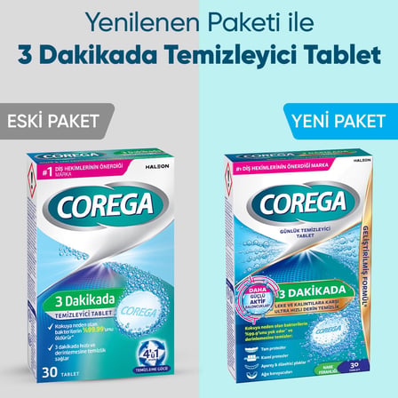 Corega 3 Dakikada Temizleyici Tablet