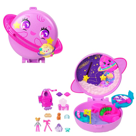 Polly Pocket Bebek ve Oyun Seti, Planet Polly Outer Space Compact, 1 Mikro