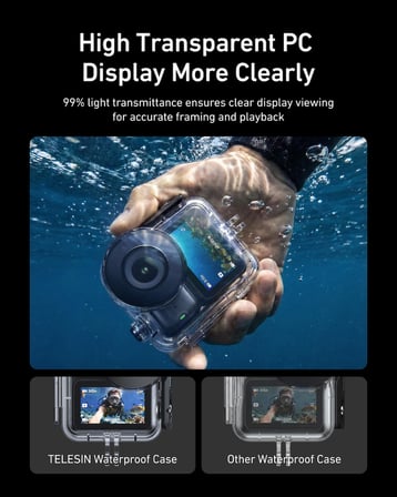 TELESIN Osmo Nano Uyumlu Su Geçirmez Kılıf (60M), Osmo Nano Waterproof Dive Case