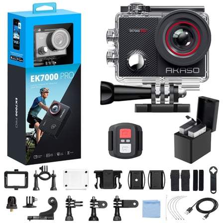 AKASO EK7000 Pro 4K Aksiyon Kamerasi - Dokunmatik Ekran - 40m Derinlik - Genis Acili