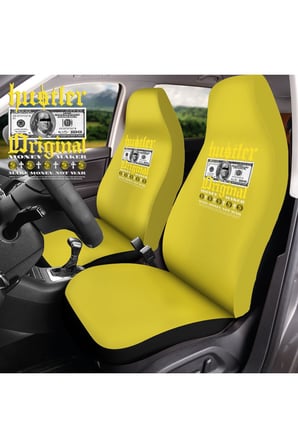 Mirsepet Nissan GT-R İle Uyumlu Oto Koltuk Kılıfı Sarı 4 Parça Tasarım Logo Hustle
