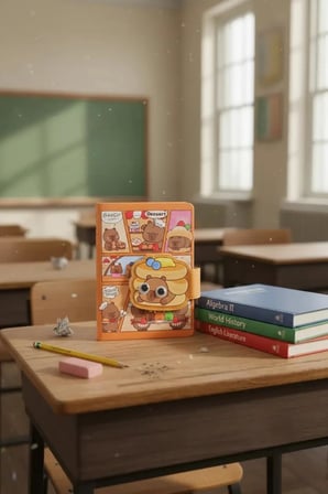 Miniso Lisanslı Mini Family B6 Not Defteri Mıknatıslı Figürlü 17.5 Cm