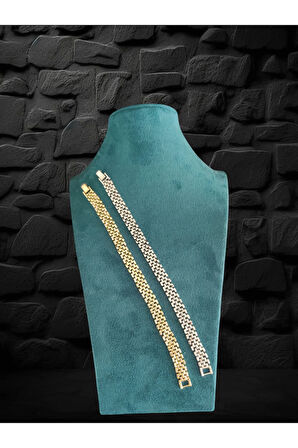 XUPING JEWELRY / KRİSTALİZE MİKRO IŞILTILI ZİRKON TAŞLI ÇELİK BİLEKLİK (0,9mm X 200mm)