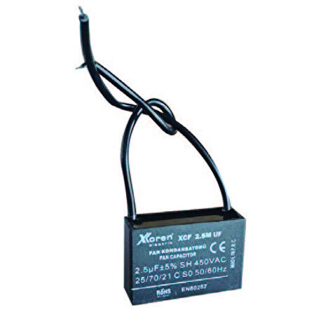 XKOREN 2.5 UF 38x15x25 400-450V Fan Kondansatörü (250 Adet)