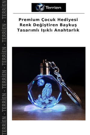Premium Çocuk Hediyesi Renk Değiştiren Baykuş Tasarımlı Işıklı Anahtarlık
