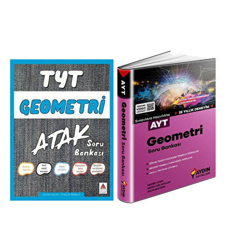 Delta TYT Atak Geometri ve Aydın AYT Geometri Soru Bankası Seti 2 Kitap