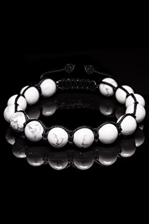 Sertifikalı Gerçek Havlit Taşı Bileklik - Makrome