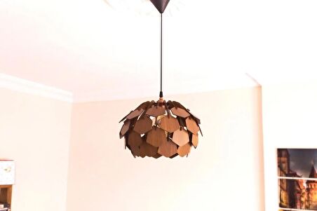 Kare Model Modern Tasarım Globe Küre Doğal Ahşap Yaprak MDF 3D Lazer Kesim Rustik Salon