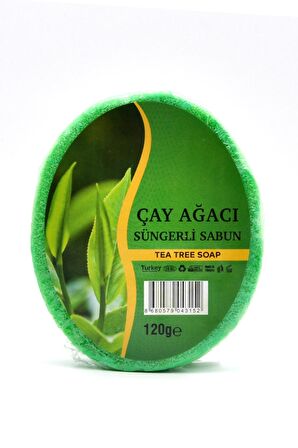 Çay Ağacı Özlü Süngerli Sabun Banyo Duş Sabunu 120 G x 3 Adet