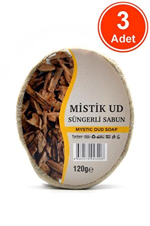 Mistik Ud Özlü Süngerli Sabun Banyo Duş Sabunu 120 G x 3 Adet