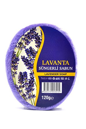 Lavanta Özlü Süngerli Sabun Banyo Duş Sabunu 120 G