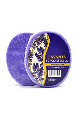 Lavanta Özlü Süngerli Sabun Banyo Duş Sabunu 120 G x 3 Adet