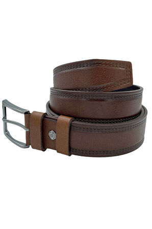 Kahverengi Hakiki Manda Derisi 4 cm.lik Spor Kemer (Tek Katmanlı Manda Derisi) - XD-411-28-ST