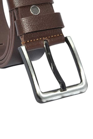 Kahverengi Hakiki Deri Düz Renk 4.5 cm.lik Unisex Spor Kemer - Tek Katmanlı Manda Derisi