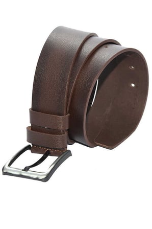 Kahverengi Hakiki Deri Düz Renk 4.5 cm.lik Unisex Spor Kemer - Tek Katmanlı Manda Derisi